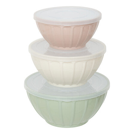 Lot de 3 saladiers avec couvercles