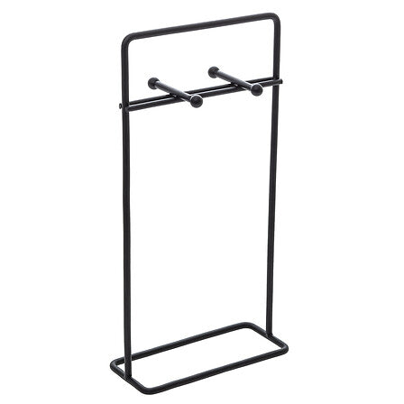 Support pour planches a decouper en metal noir vue de face structure verticale avec barres horizontales cuisine plan de travail - accessoire decoration pack mobilier LMNP