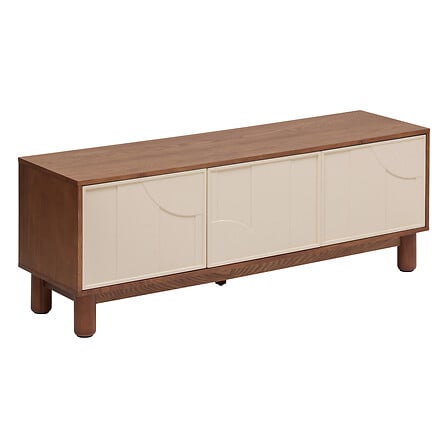 Meuble TV 2 portes et 1 tiroir Jilani L. 140 x P. 40 x H. 50,5 cm