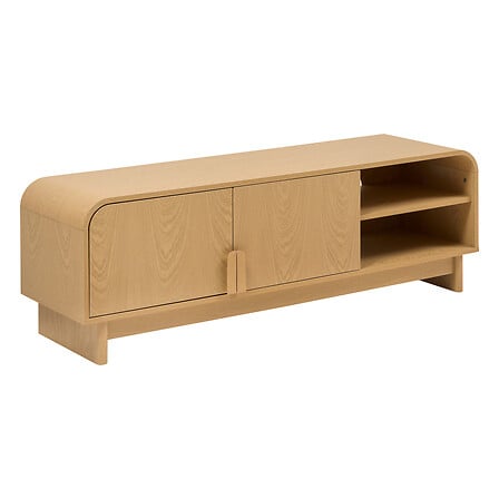 Meuble TV 2 portes et 1 étagère Lee L. 140 x P. 40 x H. 45 cm