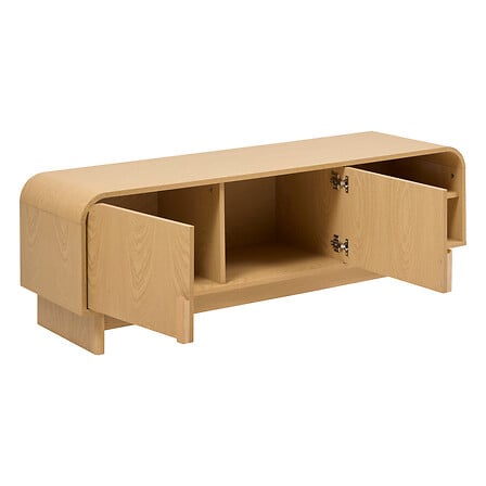 Meuble TV 2 portes et 1 étagère Lee L. 140 x P. 40 x H. 45 cm