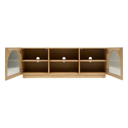 Meuble TV 2 portes et 1 étagère Lousada L. 160 x P. 40 x H. 55 cm