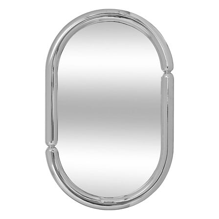 Miroir ovale Micaela haut 55 cm plastique argent