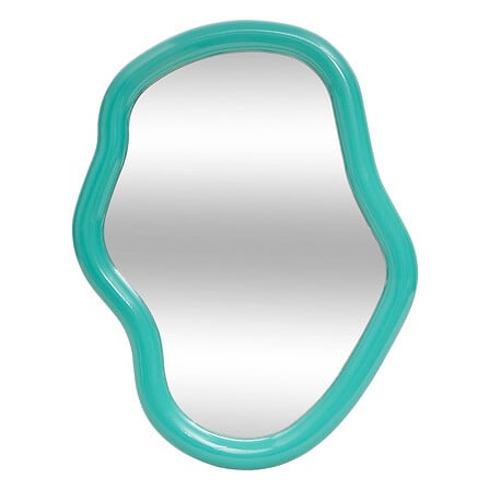 Miroir forme organique Reza 33 x 25 cm plastique vert