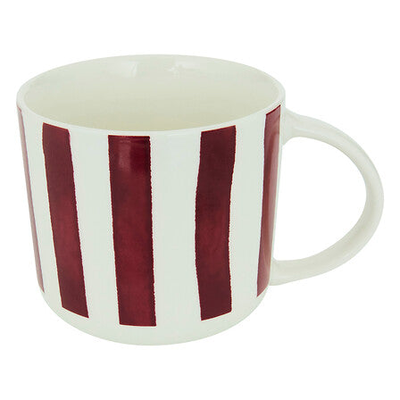Mug en céramique à rayures rouges