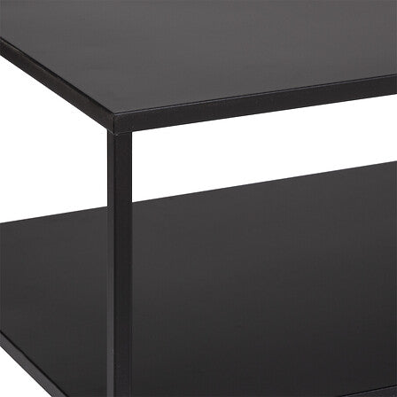 Meuble TV long 120 cm métal noir