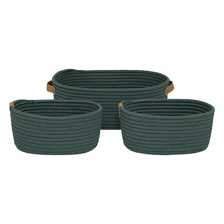 Lot de 3 paniers Duo vert ficus