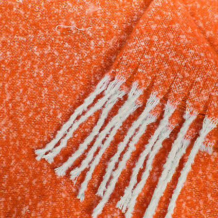 Plaid 130 x 180 cm effet mohair corail