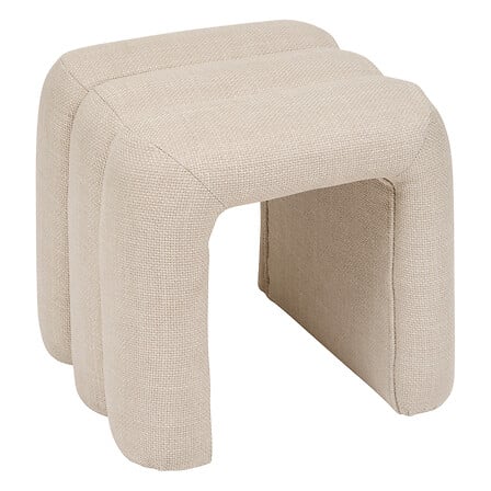 Pouf Sisco L. 43 x P. 42 x H. 44 cm tissu argile