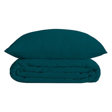 Parure de lit 260 x 240 cm percale de coton bleu égéen