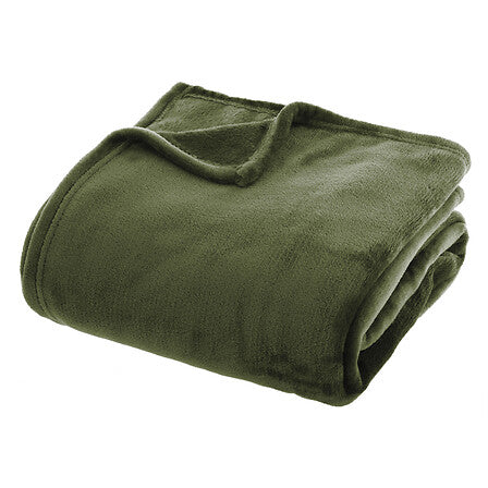Plaid 130 x 180 cm flanelle kaki
