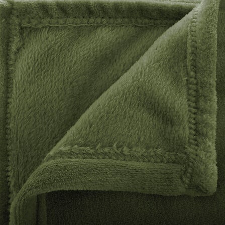 Plaid 130 x 180 cm flanelle kaki