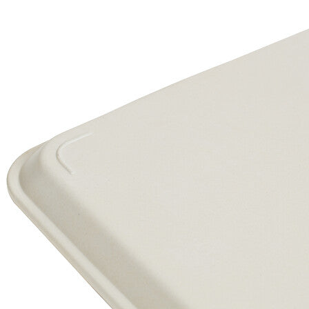 Plateau de service effet bambou detail coin arrondi finition creme vue rapprochee - accessoire decoration pack mobilier LMNP
