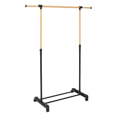 Portant à vêtements simple effet bois métal et plastique