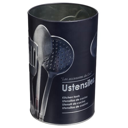 Pot à ustensiles en métal noir