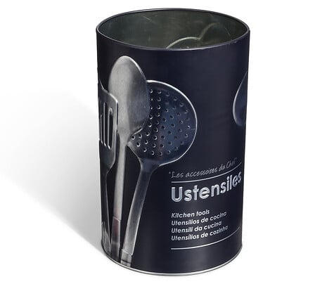 Pot à ustensiles en métal noir