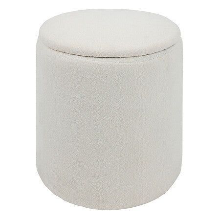 Pouf coffre bouclette blanc