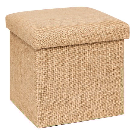 Pouf pliant 31 x 31 cm effet toile de jute