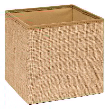 Pouf pliant 31 x 31 cm effet toile de jute