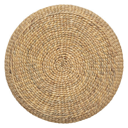 Pouf tressé rond naturel