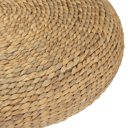 Pouf tressé rond naturel