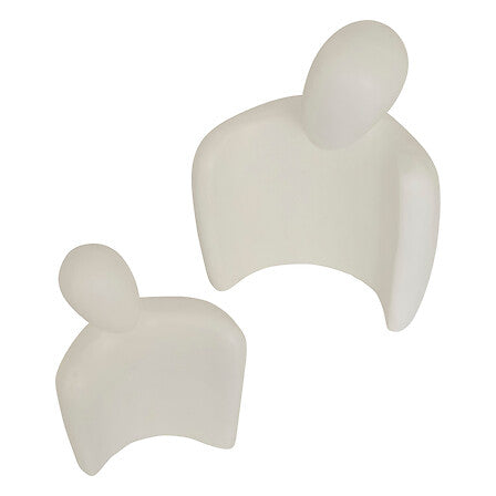 Statue couple résine haut 22,5 cm blanc