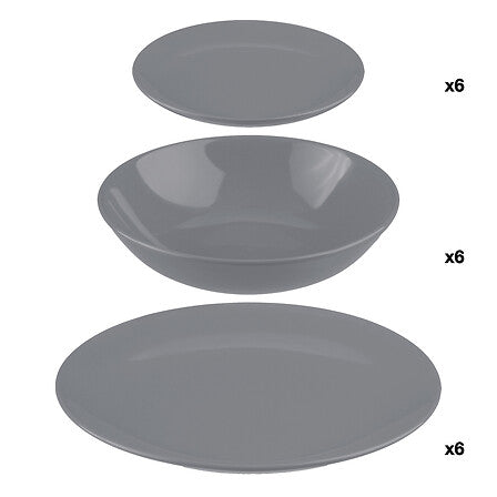 Service de vaisselle 18 pièces gris