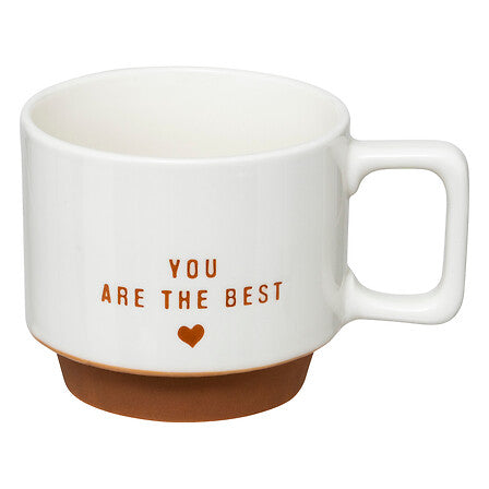 Mug 30cl blanc inscription You are the best coeur base bois detail vue rapprochee tasse ceramique cuisine petit dejeuner - accessoire decoration pack mobilier LMNP