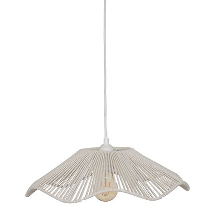 Suspension Galt 38cm metal blanc style aerien elegant forme evasee - luminaire decoration pack mobilier LMNP