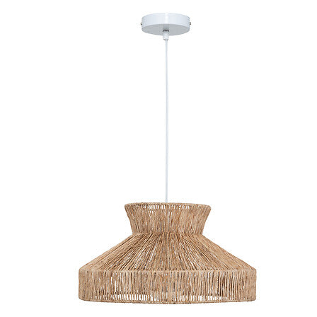 Suspension en jute naturelle 38cm style boheme forme evasee ambiance chaleureuse - luminaire decoration pack mobilier LMNP