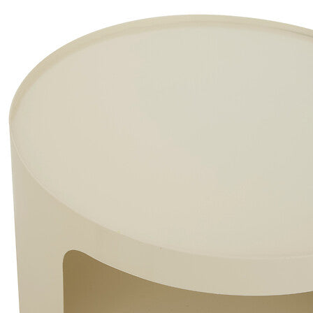 Table café diam 32,5 cm métal argile