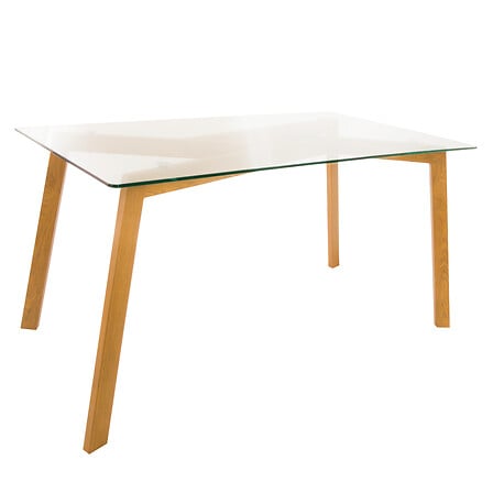 Table à dîner 150 x 80 cm verre et métal