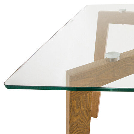 Table à dîner 150 x 80 cm verre et métal