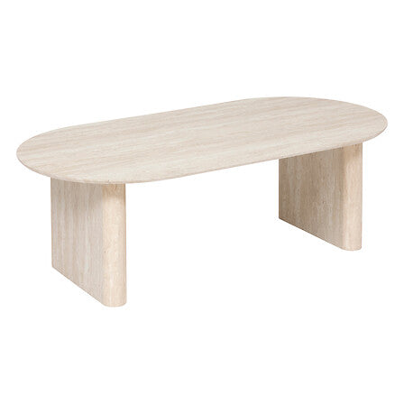 Table basse 120 x 60 x 40 cm MDF effet travertin beige