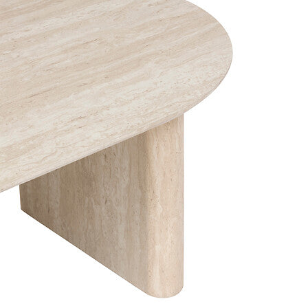 Table basse 120 x 60 x 40 cm MDF effet travertin beige