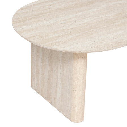 Table basse 120 x 60 x 40 cm MDF effet travertin beige