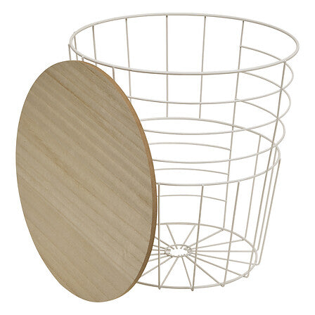 Table d'appoint blanc et bois