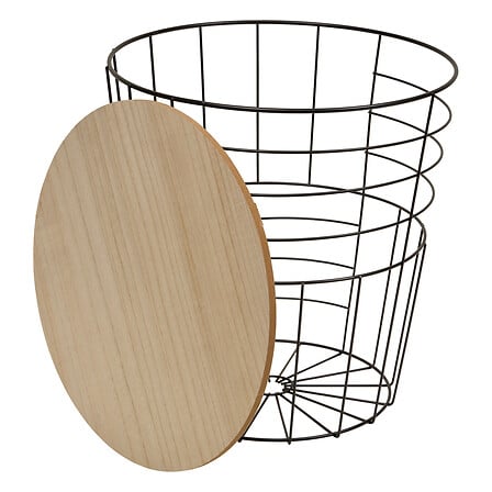 Table d'appoint blanc et bois