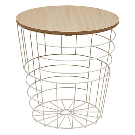 Table d'appoint blanc et bois