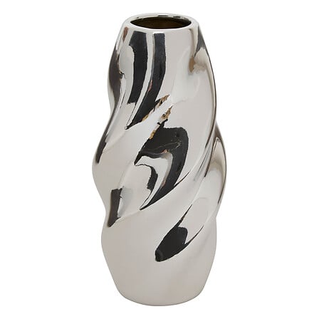 Vase céramique Sky haut 21 cm argenté