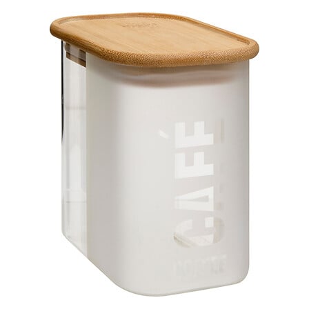 Boîte à café 720 ml. Glassy verre et couvercle acacia