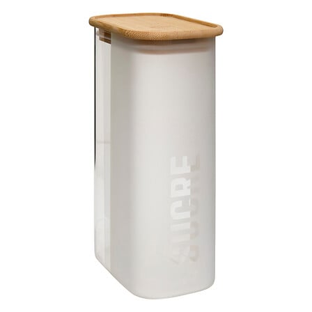 Boîte à sucre 1,6 l. Glassy verre et couvercle acacia
