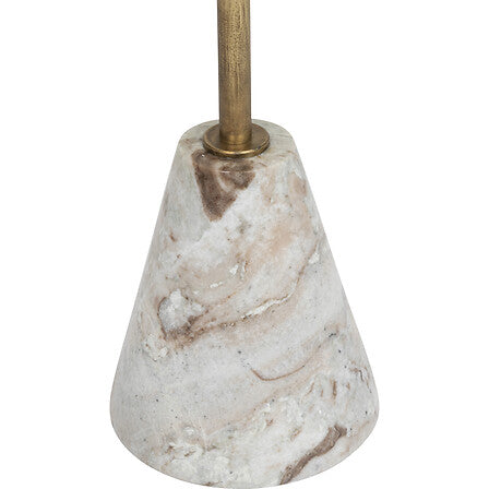 Table d’appoint en métal, marbre et bois de manguier