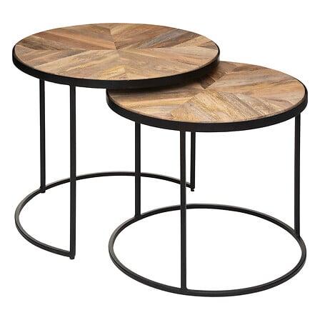 Lot de 2 tables café gigognes bois