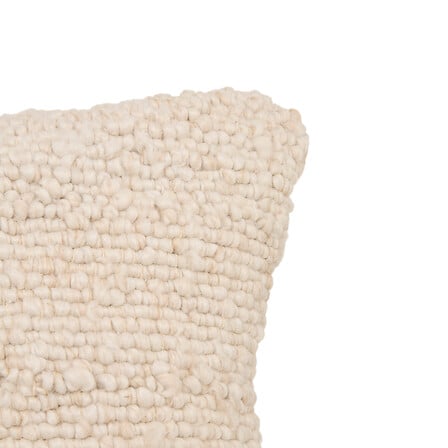 Coussin Volna 45 x 45 cm polyester effet laine ivoire