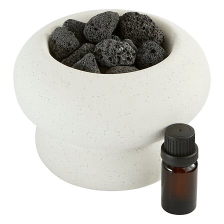 Brûle-parfum Malakite avec huile parfumée 10 ml support pierre assorti