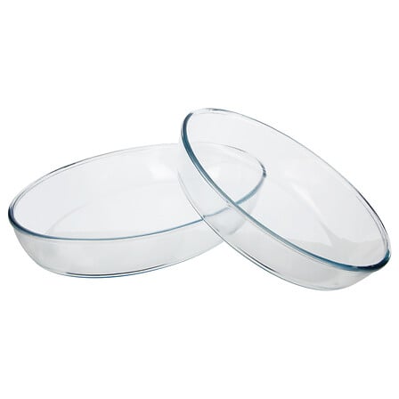 Lot de 2 plats ovales verre