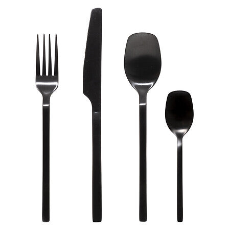 Ménagère 24 pièces Modern wood inox noir