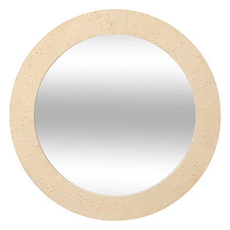 Miroir Anaya diam 78 cm résine effet travertin