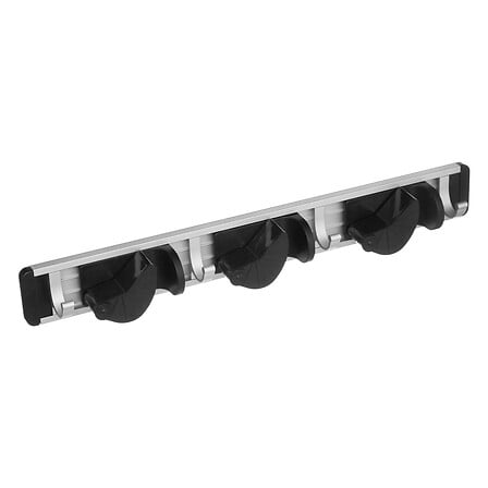 Porte-balai coulissant 3 supports et 4 crochets aluminium